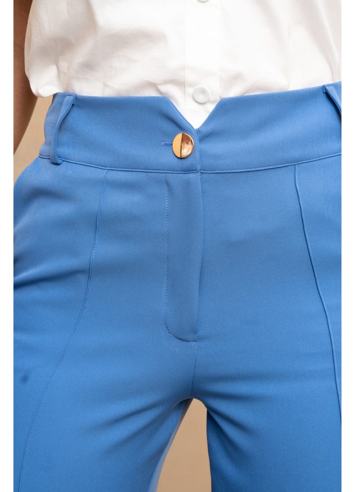 Pantalón bota recta pretina alta, con cinturón