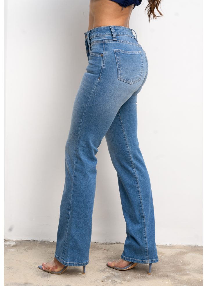 Jean flare alta algodón