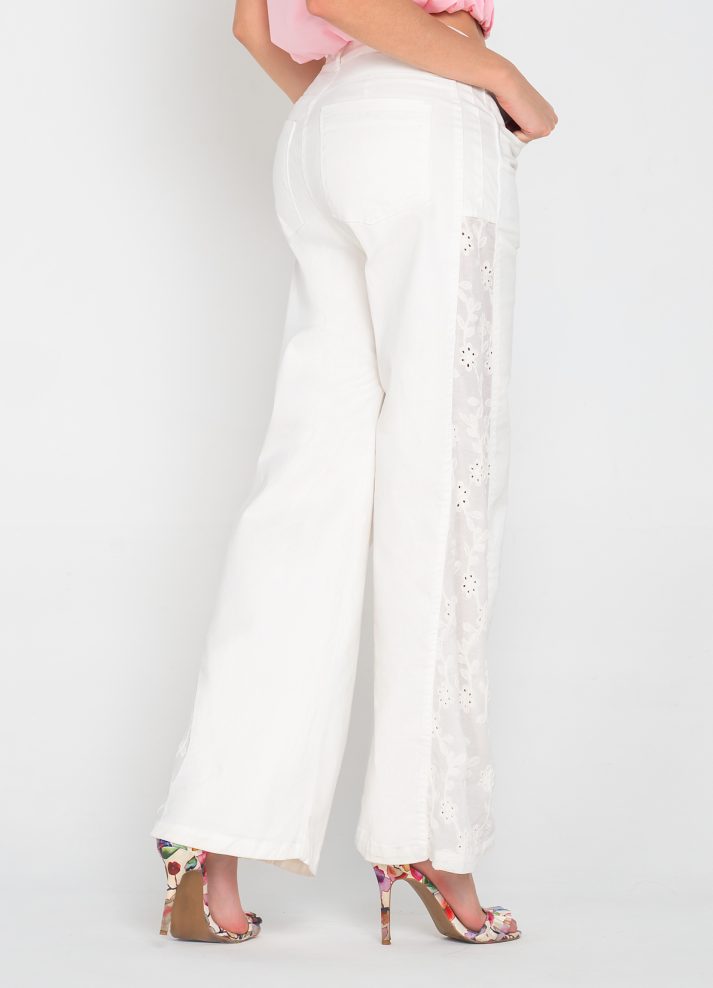 Pantalón palazzo con ojalillo