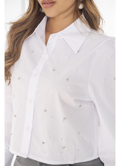 Camisa manga larga con pedreria