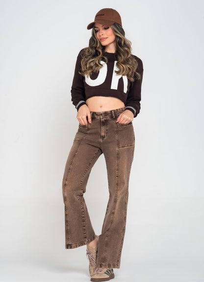 Sweater tejido en-hilo cafe