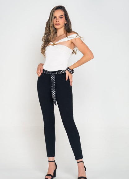 Jean skinny con un botón