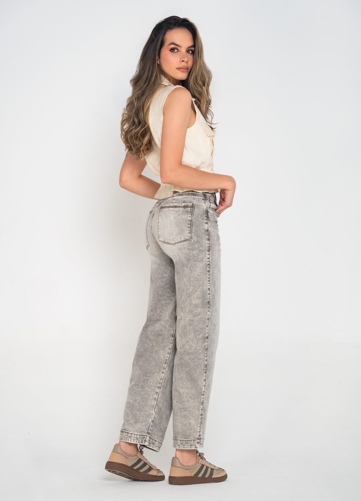 Jean balloon blusa 1 botón