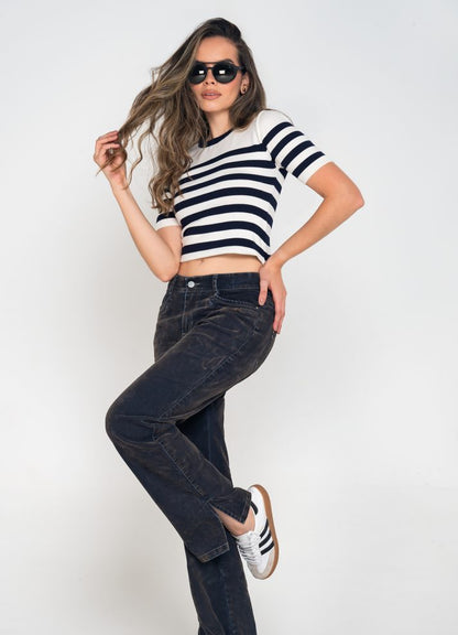 Jean palazzo tornasol gris azul