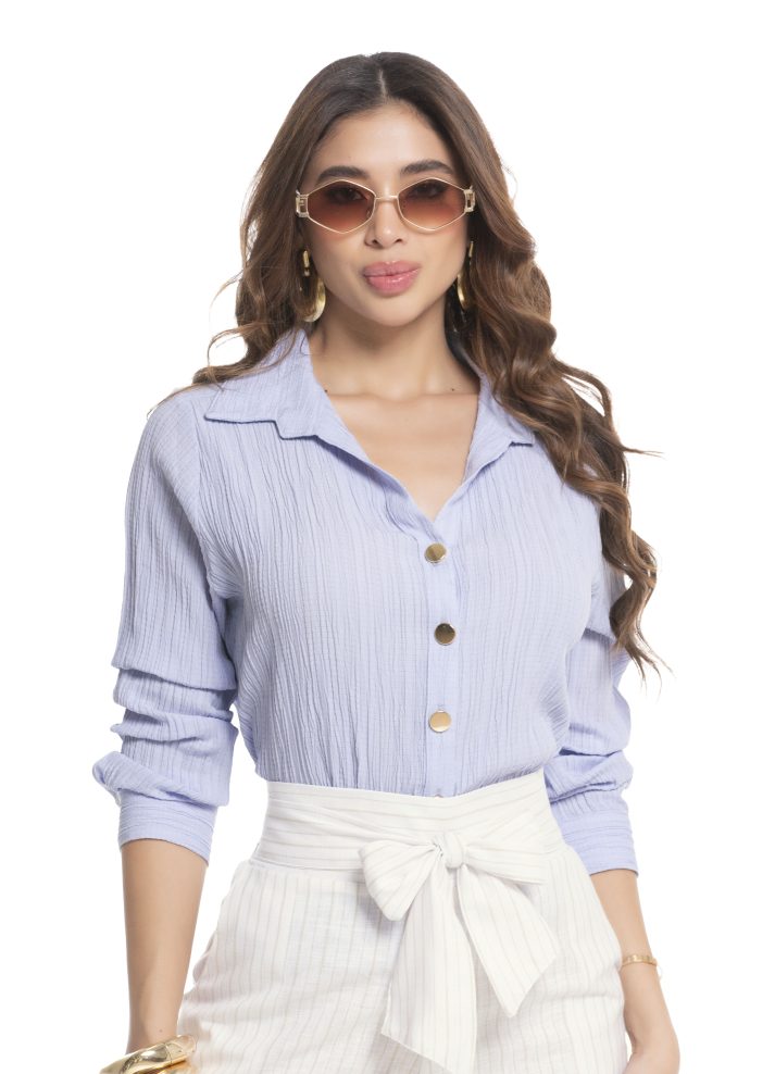Camisa manga larga cuello camisero