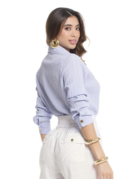 Camisa manga larga cuello camisero