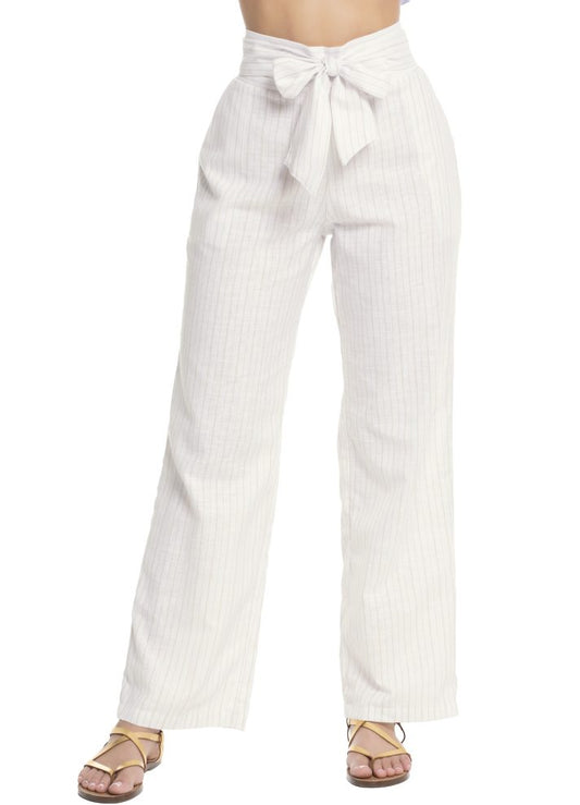 Pantalón palazzo con cinturón integrado