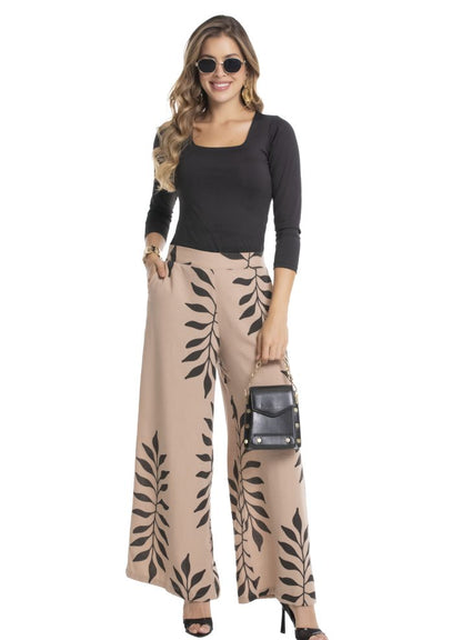 Pantalón bota ancha con cinturón