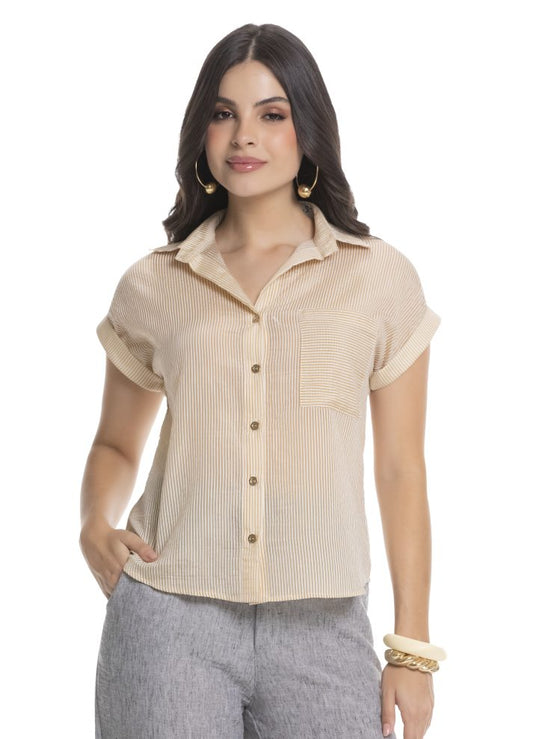 Camisa manga corta de rayas