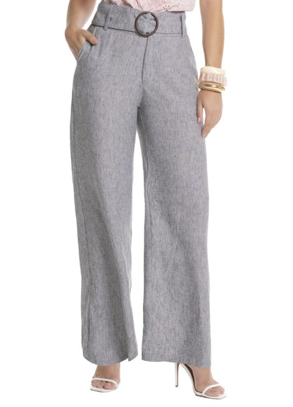 Pantalón bota ancha pretina alta