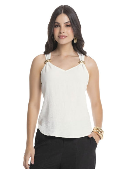 Blusa sin mangas escote en V