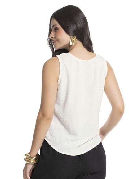 Blusa sin mangas escote en V