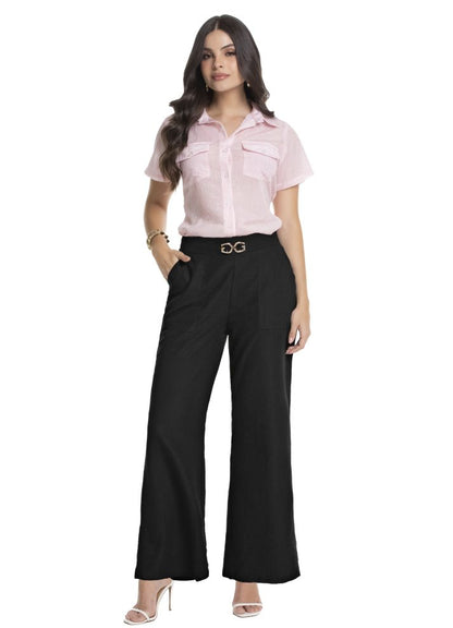 Camisa manga corta cuello camisero