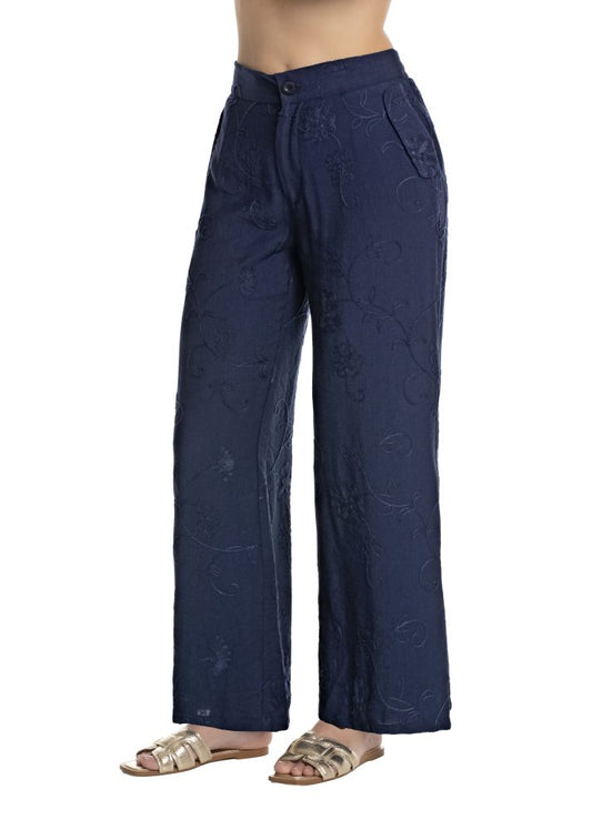 Pantalón bota ancha pretina alta