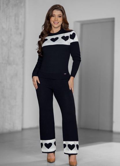 Set suéter y pantalón tejidoen hilo