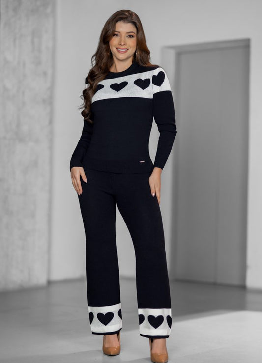 Set suéter y pantalón tejidoen hilo