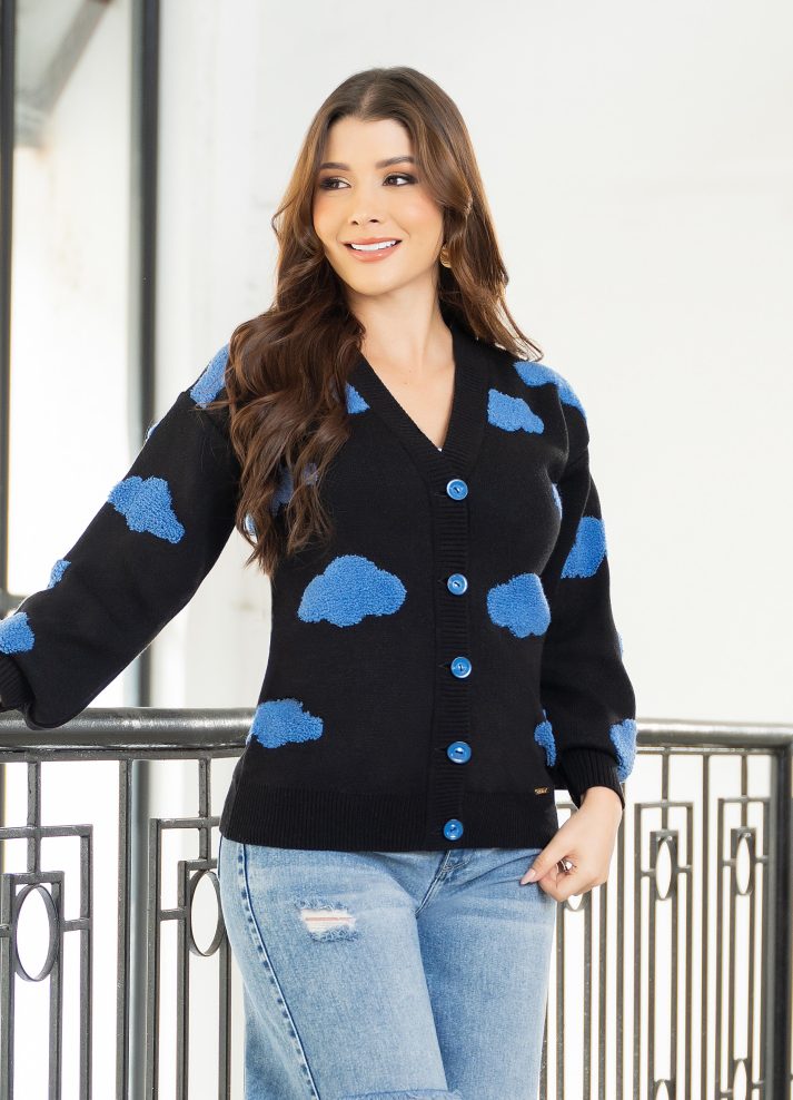 Cardigan con botones en tejido