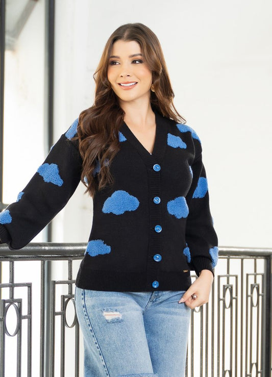 Cardigan con botones en tejido