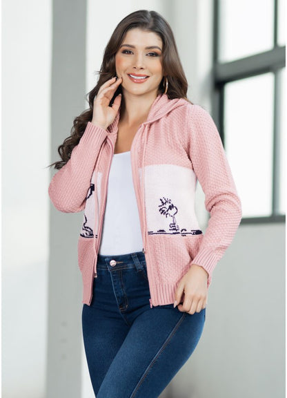 Chaqueta tejida en hilo Snoopy
