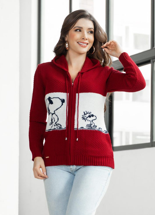 Chaqueta tejida en hilo Snoopy