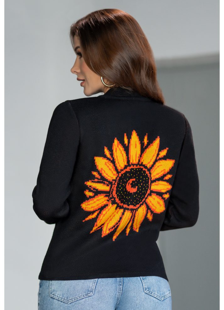 Chaqueta tejida con girasoles