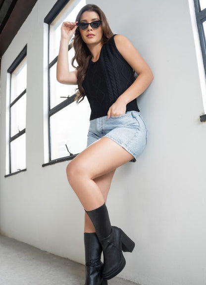 Chaleco tejido trenzado