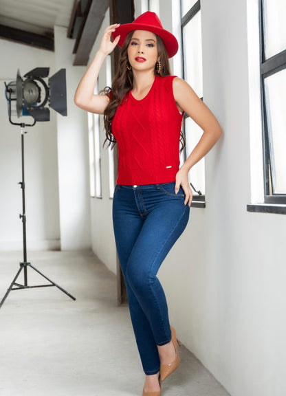 Chaleco tejido trenzado