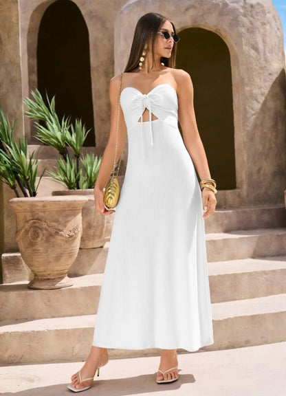 Vestido largo tirantes halter