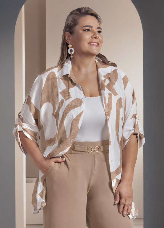 Blusón camisero oversize