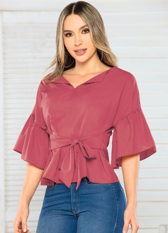 Ruffle sleeve blouse