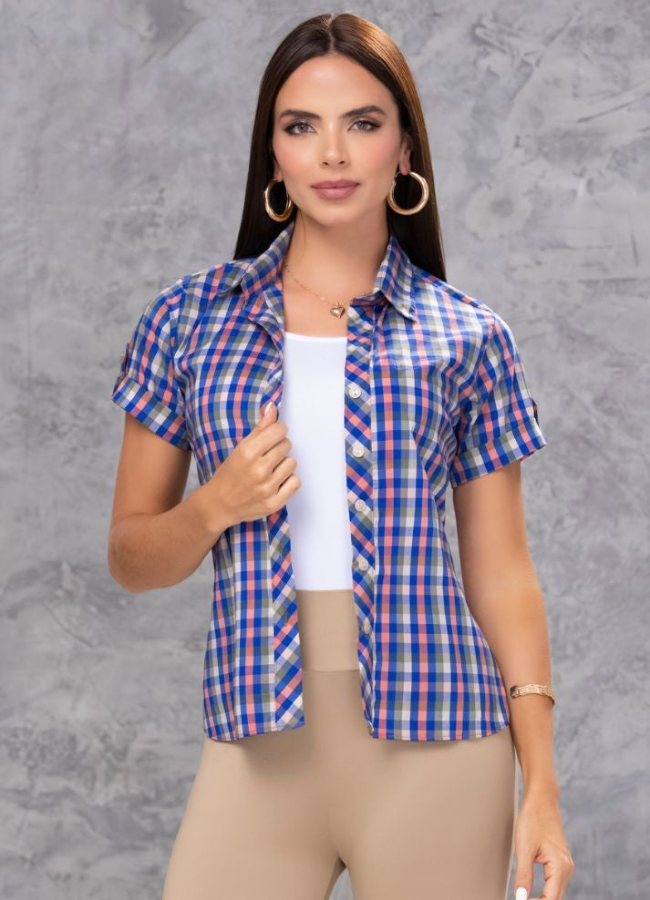 Short sleeve checked shirt