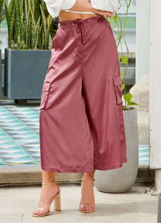 Pantalón cargo capri palazzo