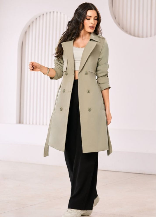 Lapel collar trench coat